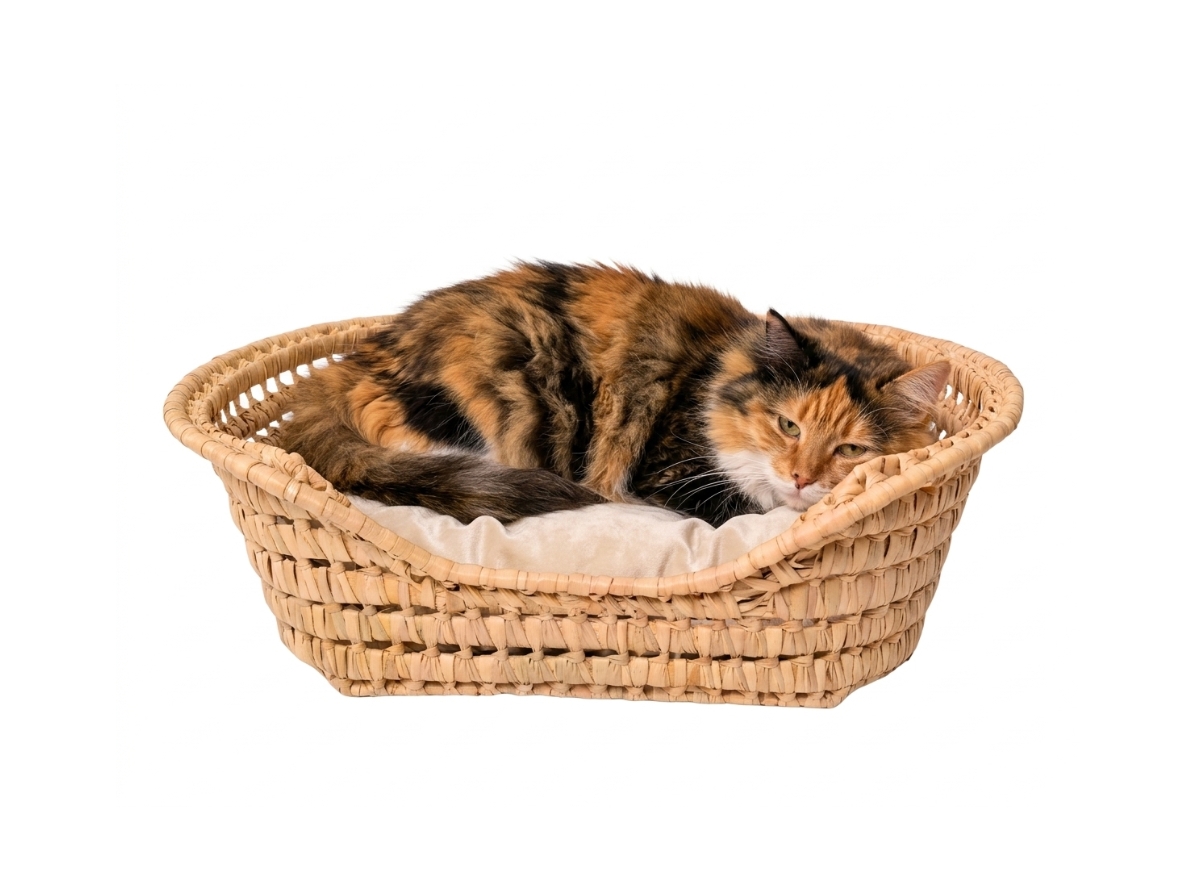 Cama mascotas Tahla Cama para mascotas de palma. Cama para perros y gatos de mimbre, artesanal, étnico hecho a mano.