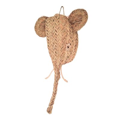 Elefante de esparto natural, hecho a mano
